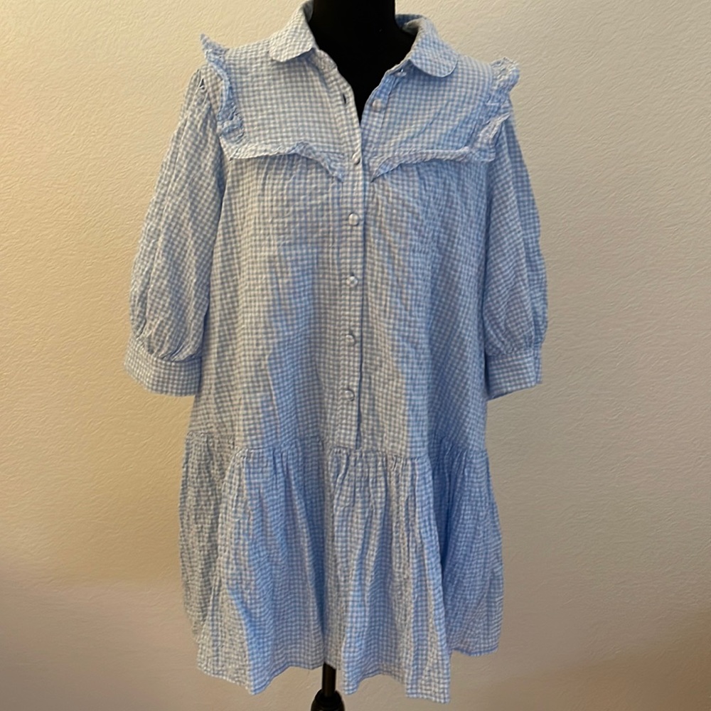 Sandy Liang Gingham Dress | size Large